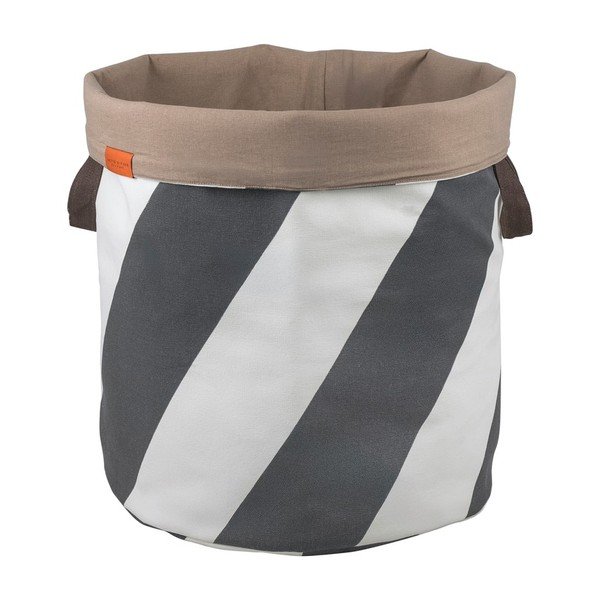 Šedý/krémový látkový koš na prádlo 5 l Diagonal – Mette Ditmer Denmark