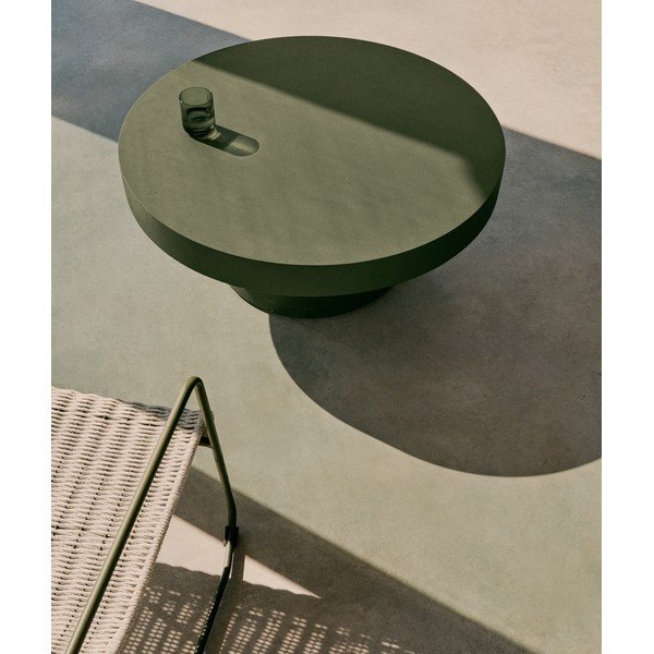Betonový kulatý zahradní konferenční stolek ø 90 cm Aiguablava – Kave Home-image-1