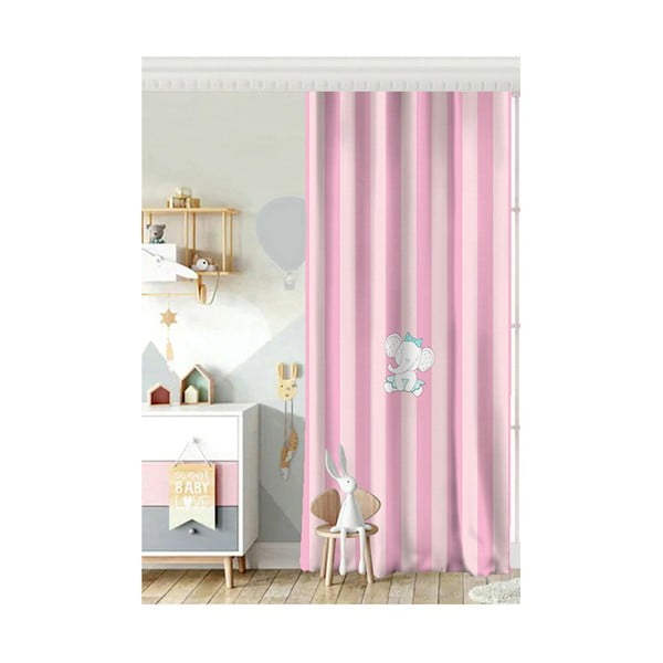 Růžový závěs s příměsí bavlny Minimalist Home World, 140 x 260 cm