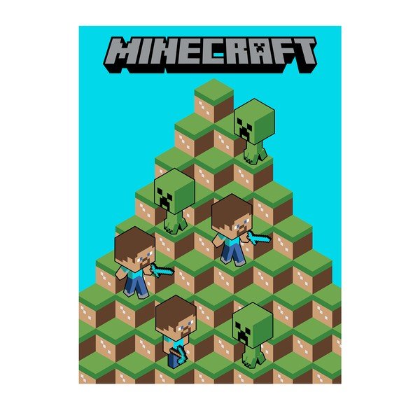 Fleecová dětská deka 100x150 cm Minecraft Blocks – Jerry Fabrics