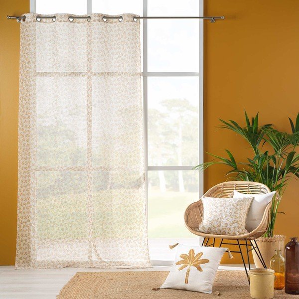 Žluto-bílá voálová záclona 140x240 cm Maddy – douceur d'intérieur-image-2