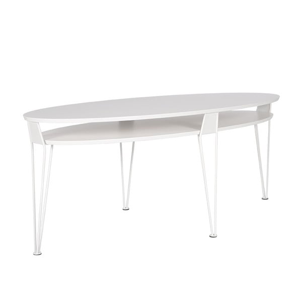 Bílý konferenční stolek s bílými nohami RGE Ester, 130 cm