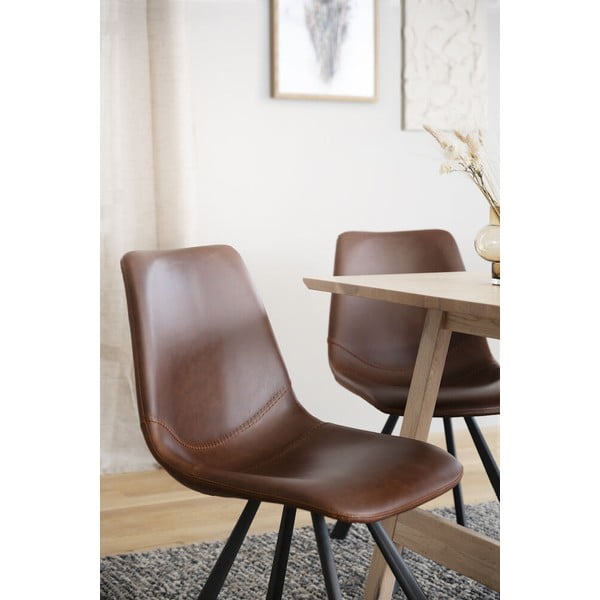Hnědá jídelní židle s černými nohami Rowico Alpha-image-2