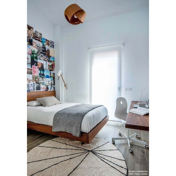 Krémový pratelný ručně tkaný bavlněný kulatý koberec ø 160 cm Trace Beige – Lorena Canals-image-4