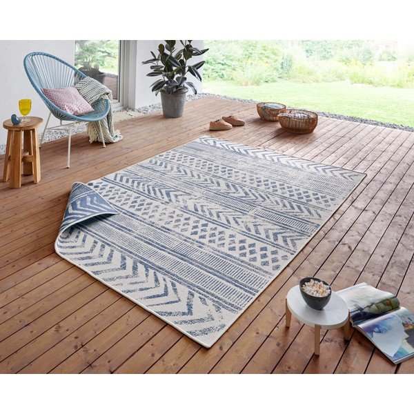 Modro-krémový venkovní koberec NORTHRUGS Biri, 200 x 290 cm-image-1