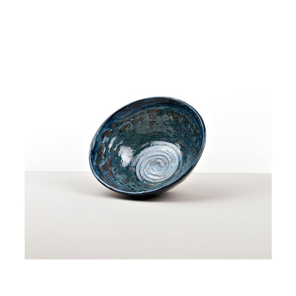 Modrá keramická miska na nudle Made In Japan Copper Swirl, ⌀ 20 cm