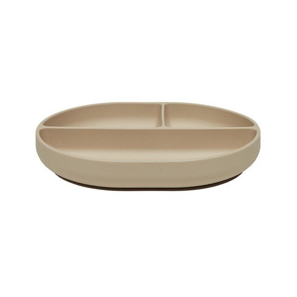 Béžový silikonový dětský talíř 17x21,5 cm Enkei – OYOY Mini