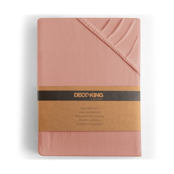 Napínací prostěradlo broskvové jersey 240x220 cm Amber – Restilo-image-4