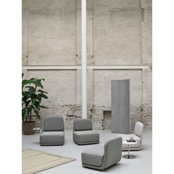Oranžové křeslo s bílým kovovým stolkem Softline Standby Low + Side Table-image-4