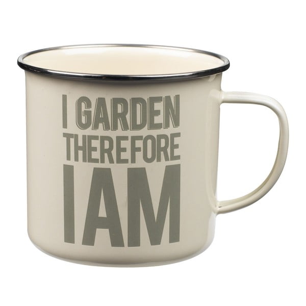 Smaltovaný hrnek I Garden Therefore I am