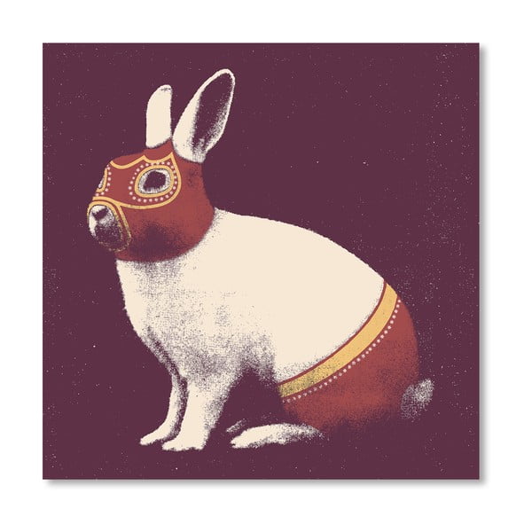 Plakát Rabbit Wrestler od Florenta Bodart, 30x30 cm