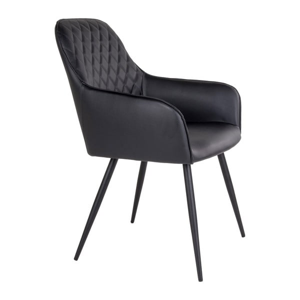 Černá čalouněná jídelní křesla v sadě 2 ks s područkami Harbo – House Nordic-image-3