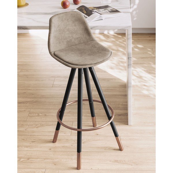 Hnědá barová židle (výška sedáku 75 cm) Slad – Kave Home-image-2
