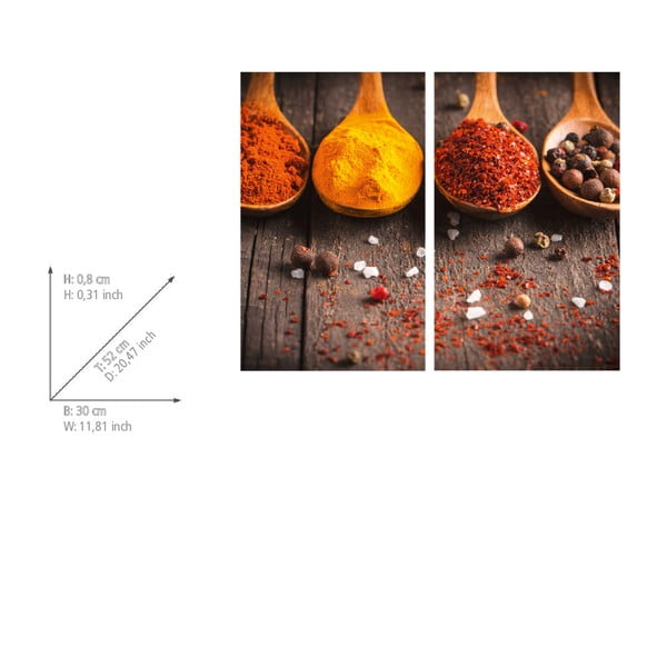 Kryty na sporák z tvrzeného skla v sadě 2 ks 52x30 cm Curry – Allstar-image-2