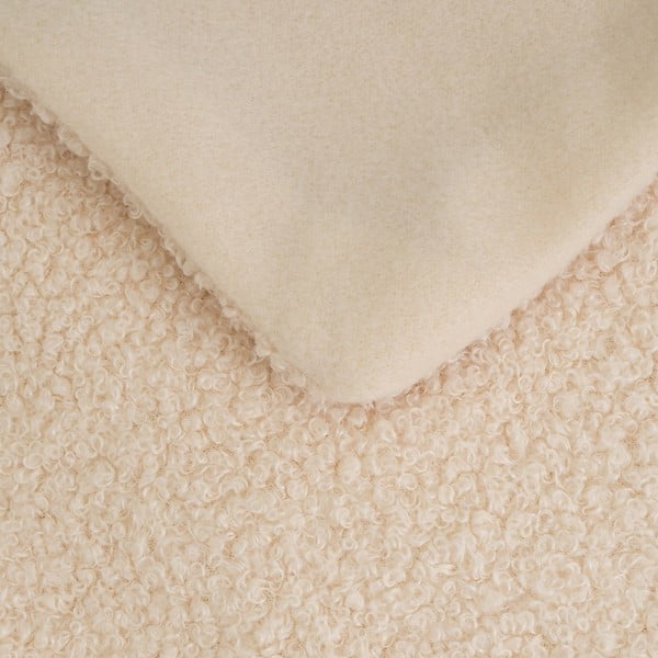 Béžová deka z materiálu bouclé 160x130 cm Sherpa – Casa Selección-image-1