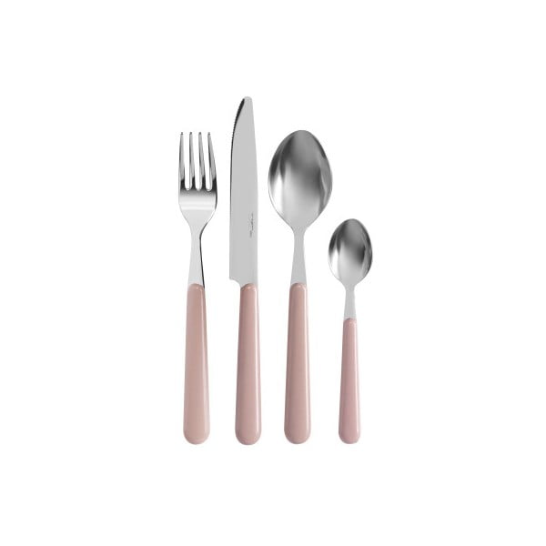 Růžový 24dílný příborový set Kaleidos Cutlery