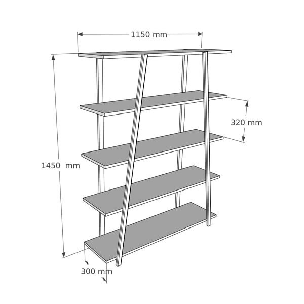 Knihovna z borovicového dřeva v přírodní barvě 115x145 cm Soft – Kalune Design-image-3