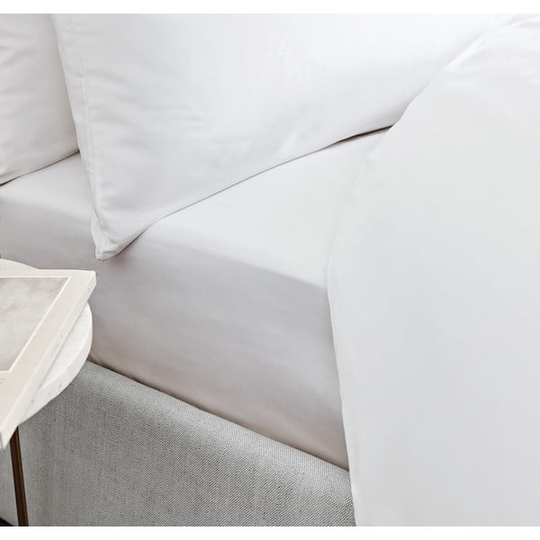 Bílé prostěradlo z bavlněného saténu Bianca Classic, 135 x 190 cm-image-1