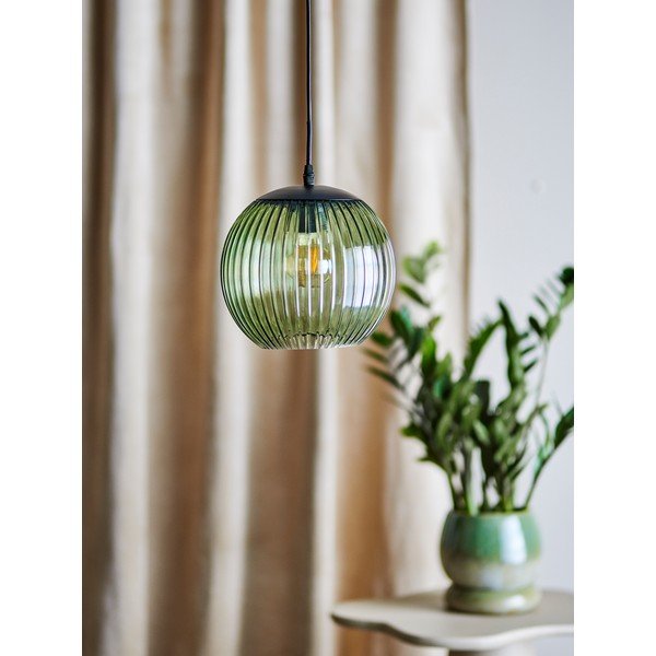 Zelené skleněné LED závěsné svítidlo ø 23 cm Sybia – Bloomingville-image-1