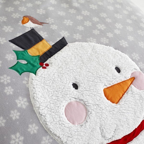 Šedé mikroplyšové povlečení Catherine Lansfield Cosy Snowman, 200 x 200 cm-image-3