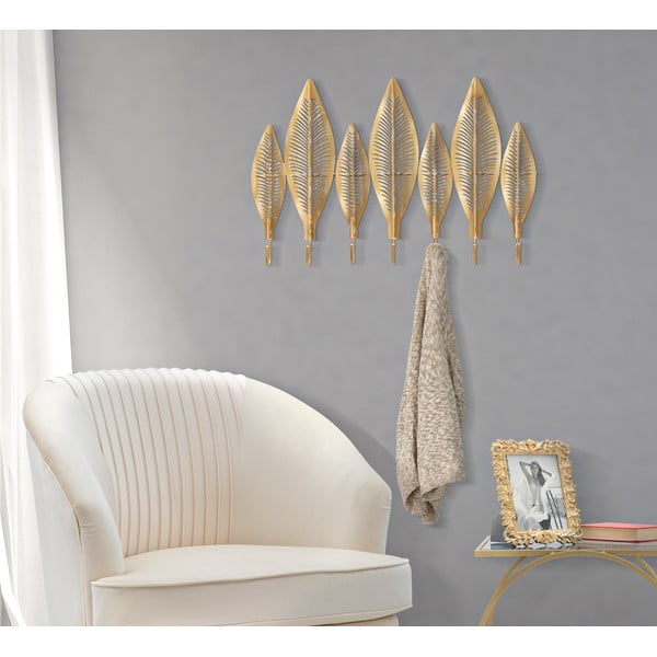 Kovový nástěnný věšák ve zlaté barvě Long Leaf – Mauro Ferretti-image-1