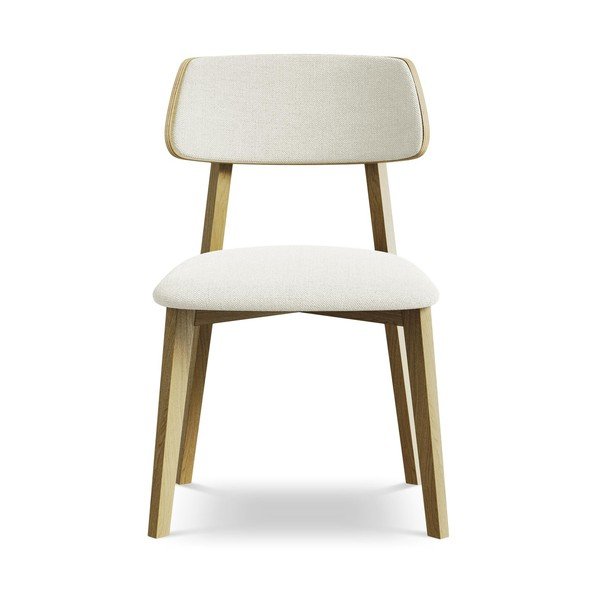 Krémová jídelní židle z masivního dřeva Niu – Makamii-image-1