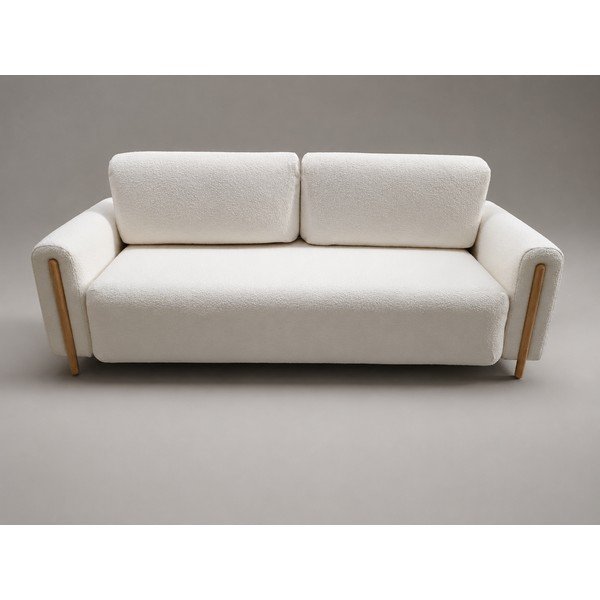 Slonovinová rozkládací/s úložným prostorem pohovka z textilie bouclé 244 cm Arcadova - II.  jakost – ELTAP-image-1
