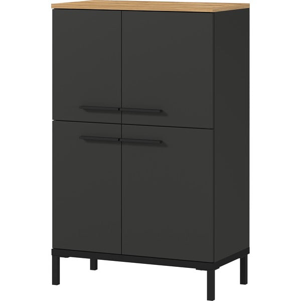 Tmavě šedá vysoká koupelnová skříňka v dekoru dubu 60x97 cm Yonkers - Germania-image-2