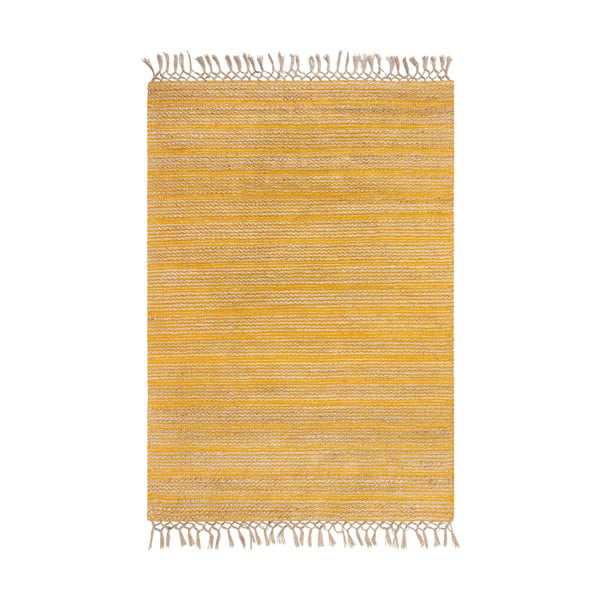 Žlutý jutový koberec Flair Rugs Equinox, 160 x 230 cm