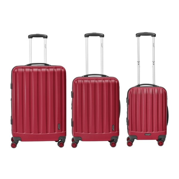 Sada 3 červených cestovních kufrů Packenger Velvety