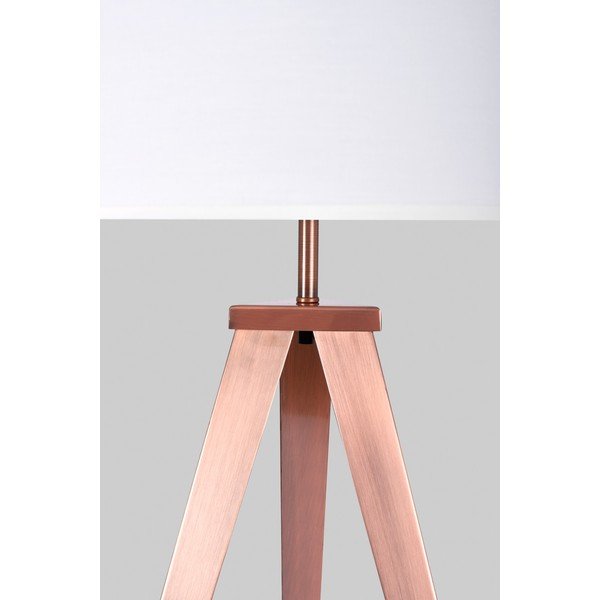 Stojací lampa s měděnými kovovými nohami a bílým stínidlem Bonami Essentials Kiki-image-3