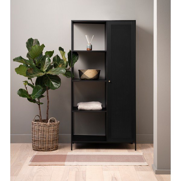 Černá kovová knihovna 90x180 cm Malibu – Unique Furniture-image-3