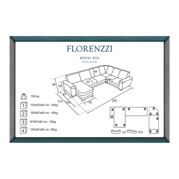Hnědá pohovka Florenzzi Bossi Big, levý roh-image-1