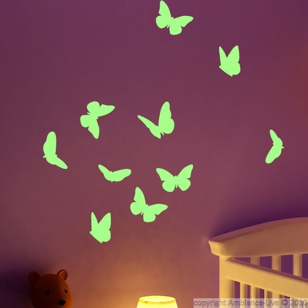 Samolepka svítící ve tmě Ambiance Butterflies