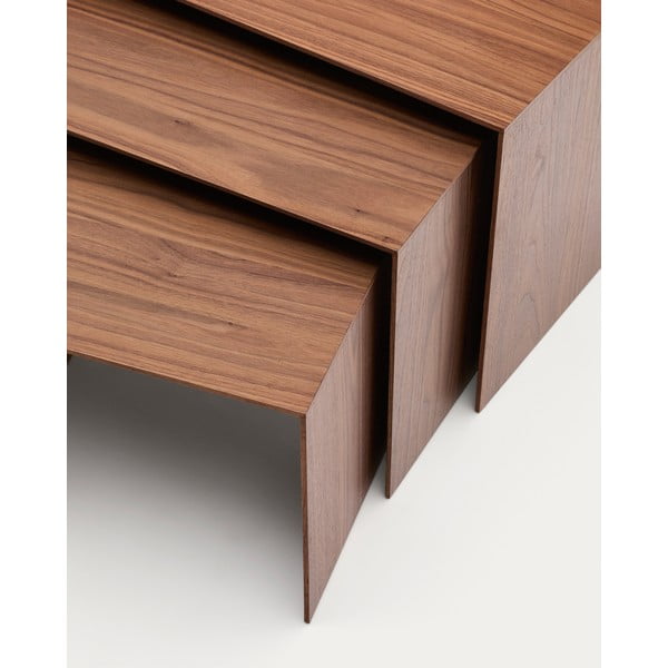 Odkládací stolky v sadě 3 ks v dekoru ořechu 40x60 cm Litto – Kave Home-image-1