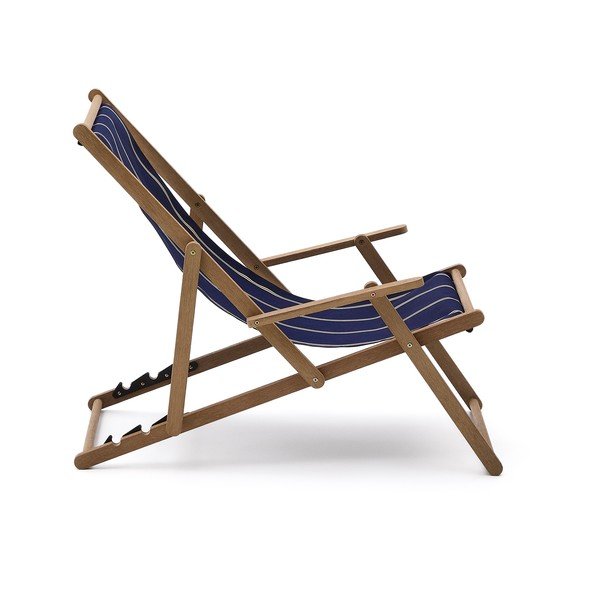 Modré dřevěné zahradní lehátko Vilara – Kave Home-image-4