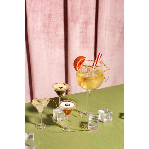 Skleněné vánoční ozdoby v sadě 3 ks 15,5 cm Martini Cocktail – Sass & Belle-image-1