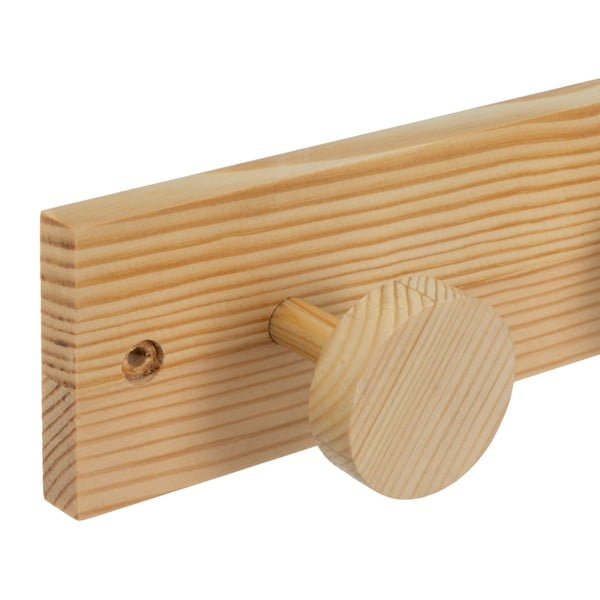 Nástěnný věšák z borovicového dřeva v přírodní barvě 40 cm Anillos – Casa Selección-image-1