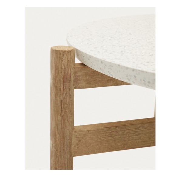 Kulatý zahradní odkládací stolek s terrazzo deskou ø 88,5 cm Pola – Kave Home-image-2