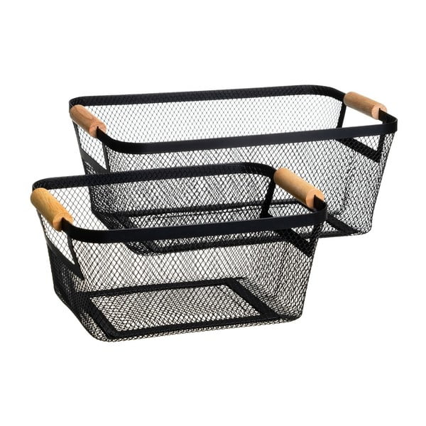 Drátěné kovové košíky v sadě 2 ks 33x21x14 cm – Casa Selección
