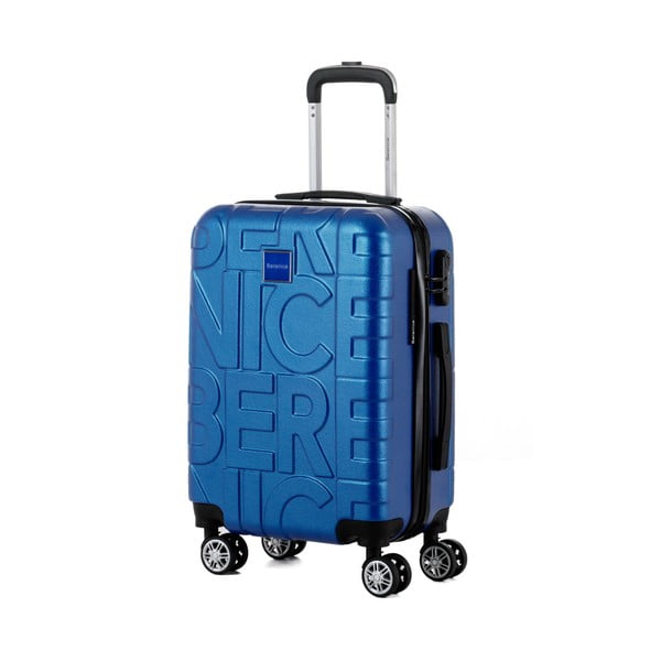 Modrý cestovní kufr Berenice Typo, 44 l