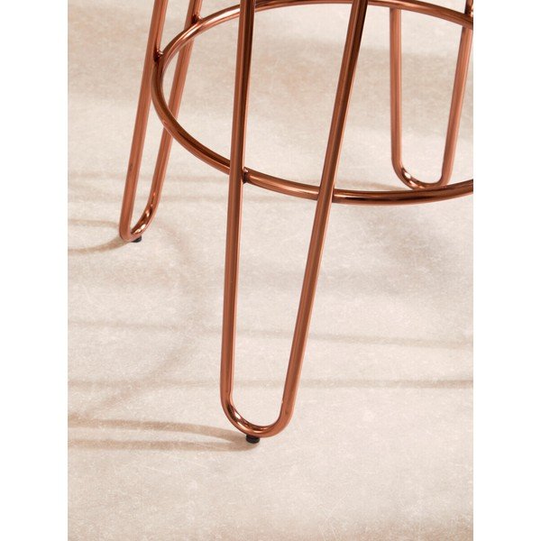 Barová stolička z jilmového dřeva v přírodní barvě/v růžovo zlaté barvě (výška sedáku 75 cm) District – Premier Housewares-image-4