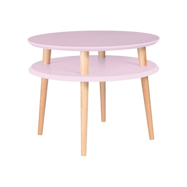 Růžový konferenční stolek Ragaba UFO, Ø 57 cm