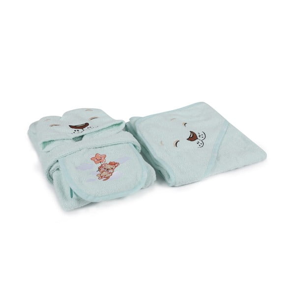 Bavlněný dětský župan v mentolové barvě velikost 1-2 roky Aslan – Foutastic