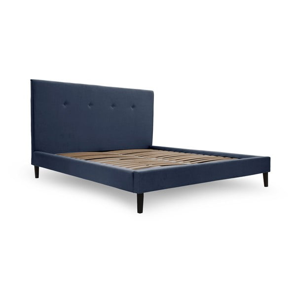 Modrá postel s černými nohami Vivonita Kent, 160 x 200 cm-image-2