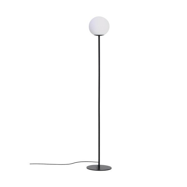Bílá/černá stojací lampa se skleněným stínidlem (výška 155 cm) Brisia – Kave Home