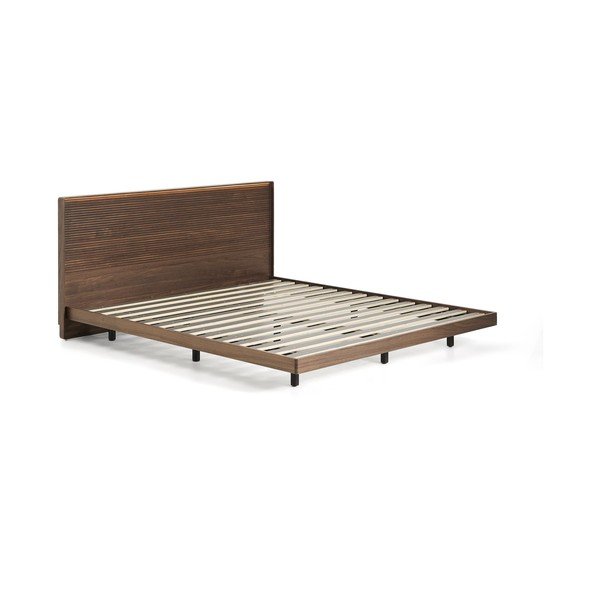 Hnědá dvoulůžková postel z březového dřeva s roštem 180x200 cm Norlen – Kave Home