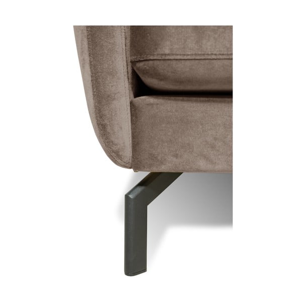 Hnědobéžová sametová rohová pohovka (pravý roh) Magic - Scandic-image-4