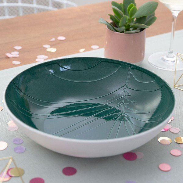 Bílo-zelená porcelánová servírovací miska Villeroy & Boch Leaf, ⌀ 26 cm-image-1
