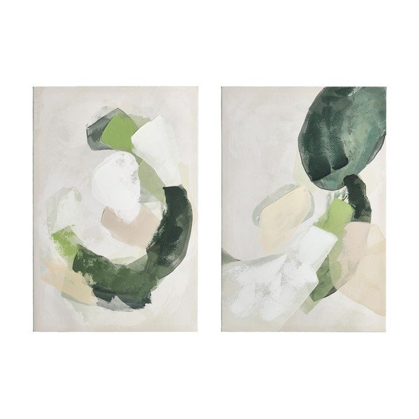 Obrazy v sadě 2 ks s ručně malovanými prvky s rámem/na plátně 60x90 cm Crown – Bizzotto